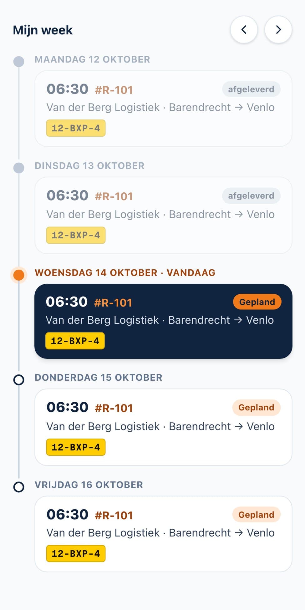 UrenPro chauffeursapp